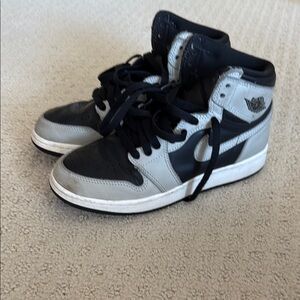Jordan Black and Gray High-Top Sneakers